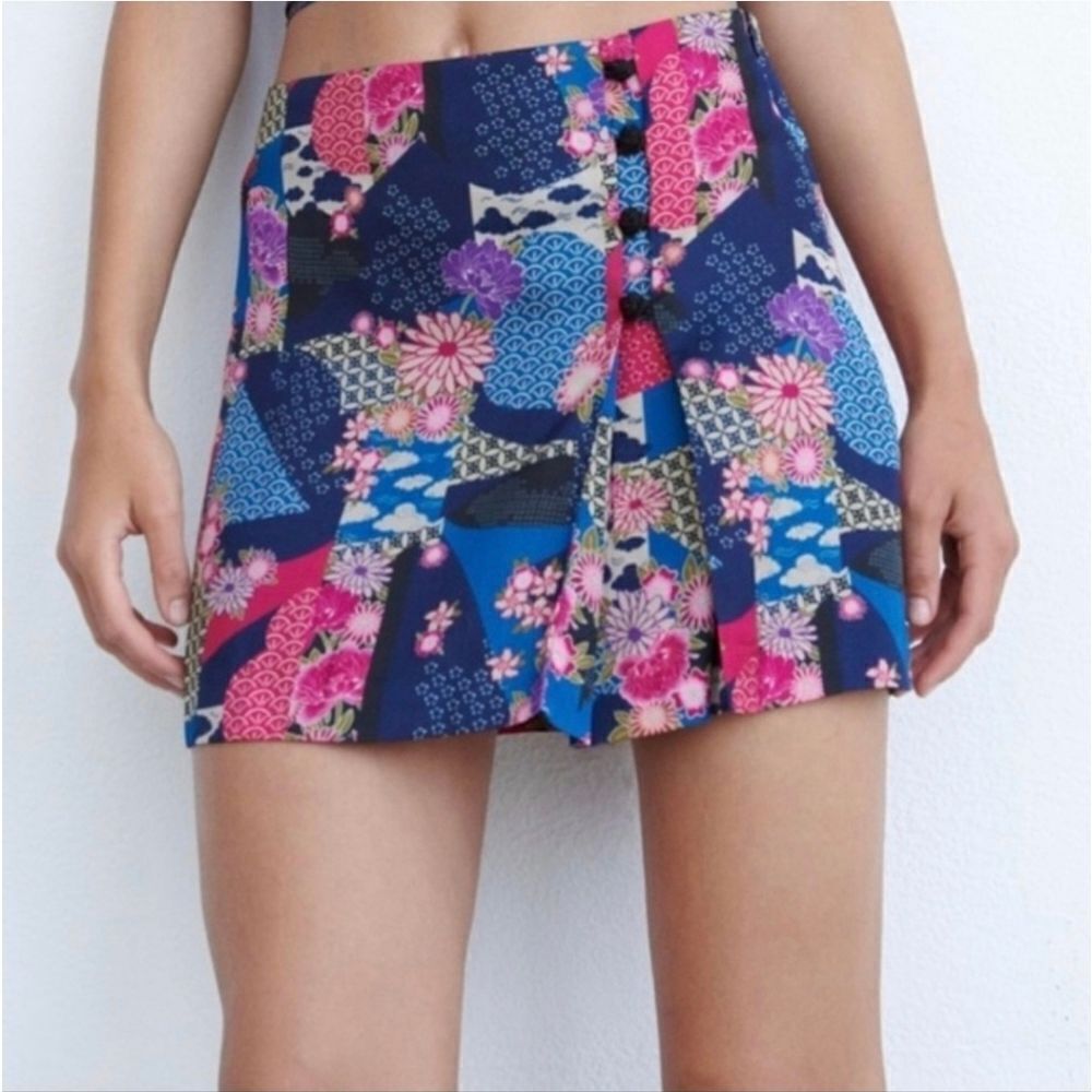 Zara Ethnic Style Colorful Miniskirt Size M